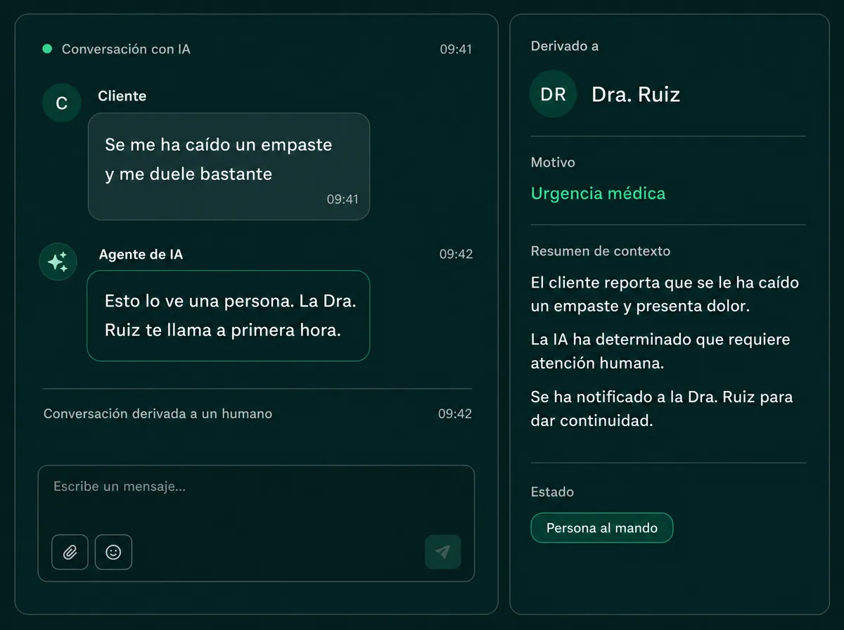 Captura · traspaso a una persona con contexto